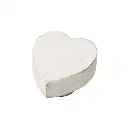 Pom amb forma de cor de fusta decapada blanca 35 mm