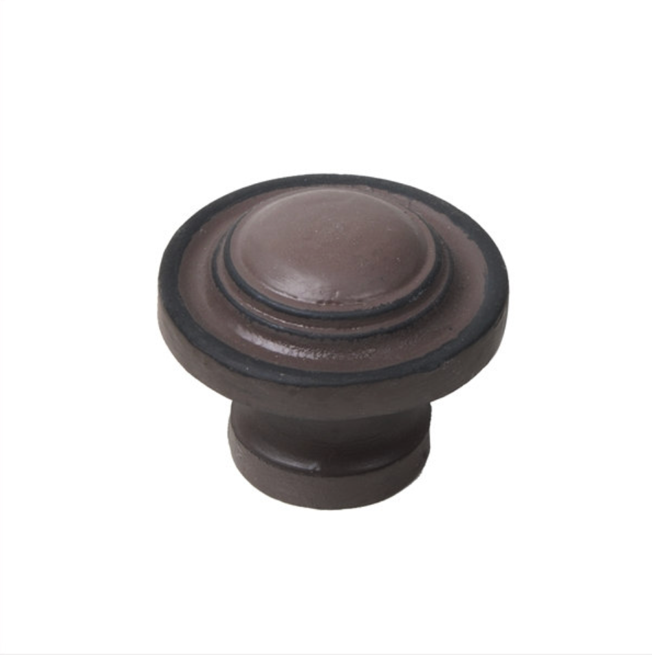 [F13] 34mm Aged Iron Knob Brown Patina