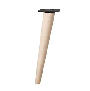 [50873HC] Pata inclinada de madera de haya con soporte negro 300 mm