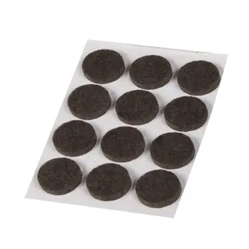 Blister pack 12 round brown felts 18 mm