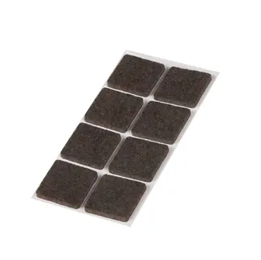 [B6003M2-12] Blíster 8 fieltros cuadrados marrones 25x25 mm