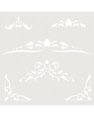 [00060681] Stencil template Mini Deco Damask 038 (18x18)