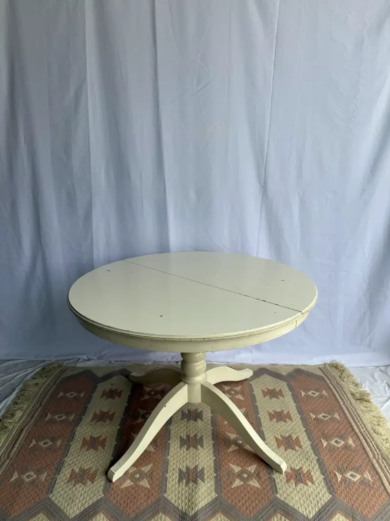 Taula menjador rodona extensible blanca