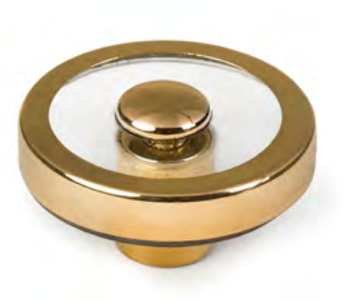 40mm Round Gold Knob Brass and Acrylic Crystal
