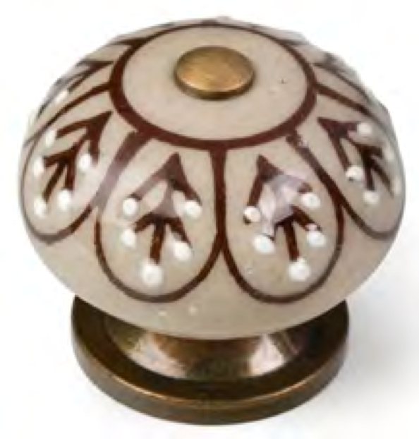 Pom 40mm Ceràmica Pintada a Mà Fulles Marrons