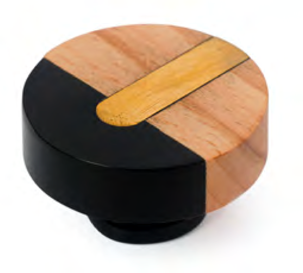 37mm Beech Knob with Black Resin and Brass