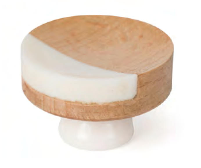 Pom 40mm Faig amb Resina Blanca