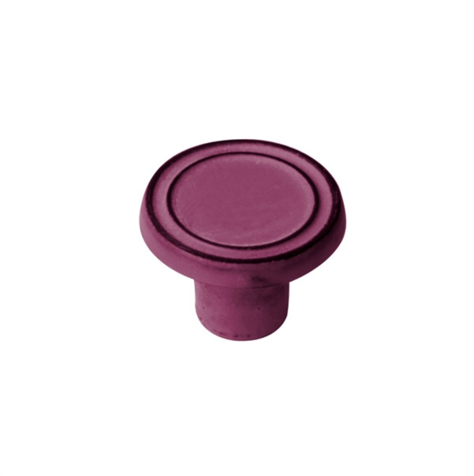 [F16] Pomo 35mm Hierro Envejecido Pátina Magenta