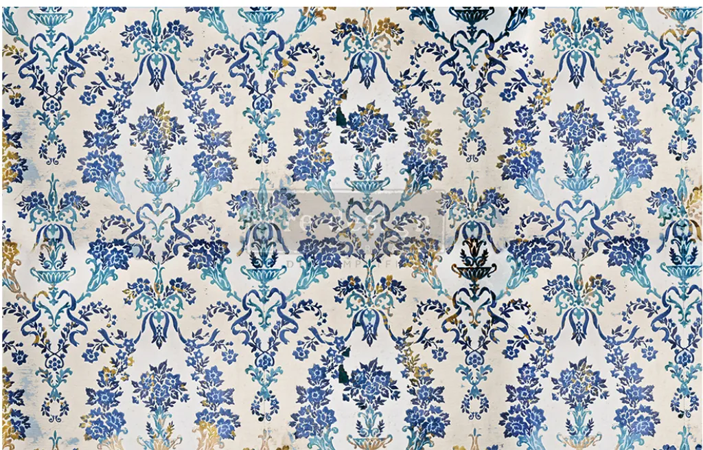 [655350652340] Decoupage Servilleta Floritura de Cobalto - 1 hoja