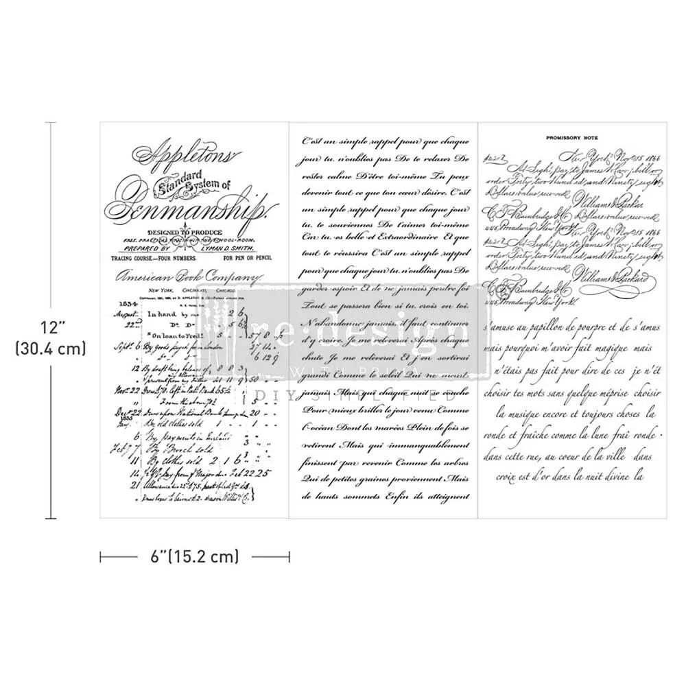 Transfers - Vintage Script Domain - 3 sheets