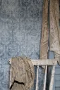 Paper pintat paret estampat blau (rotlle 10 m / 53 ample)