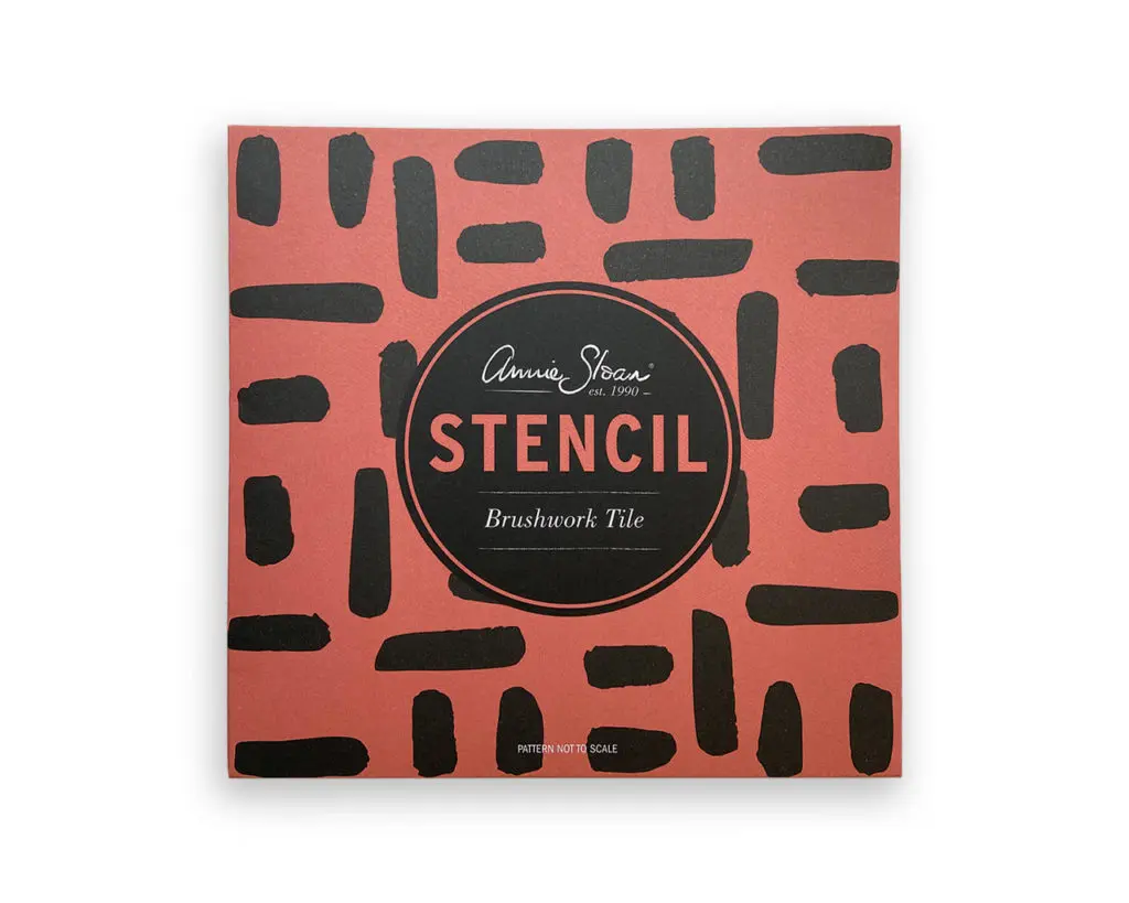 Plantilla Stencil: Brushwork Tile