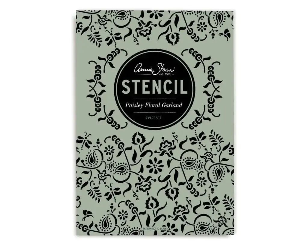 Plantilla Stencil: Garlanda floral de Paisley