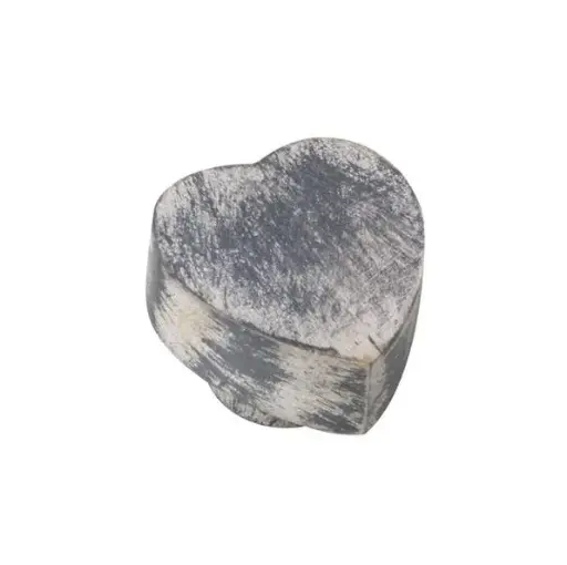 [453GR] Pom amb forma de cor de fusta decapada gris 35 mm